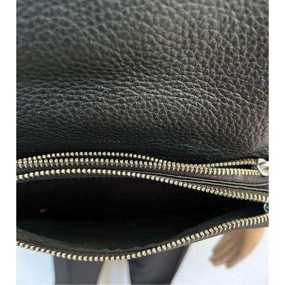 STATE Black Pebble Genuine Leather Backpack  w 3 Exterior Zip Pockets *Pristine - Picture 12 of 13